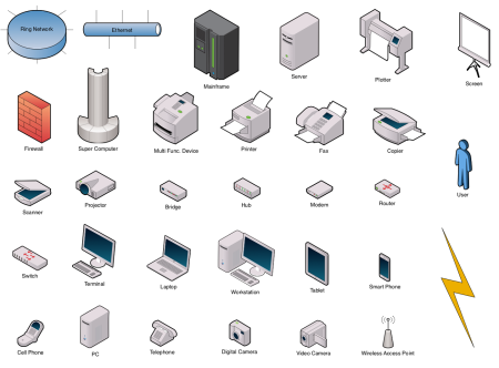Стенсилы для Visio сетевое оборудование