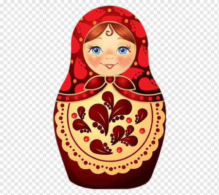 Матрешка на белом фоне