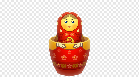 Семеновская Матрешка на прозрачном фоне