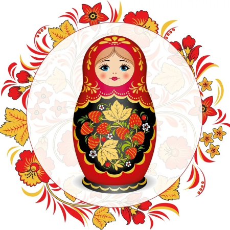 Матрешка на белом фоне