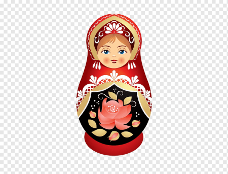 Матрешка на белом фоне