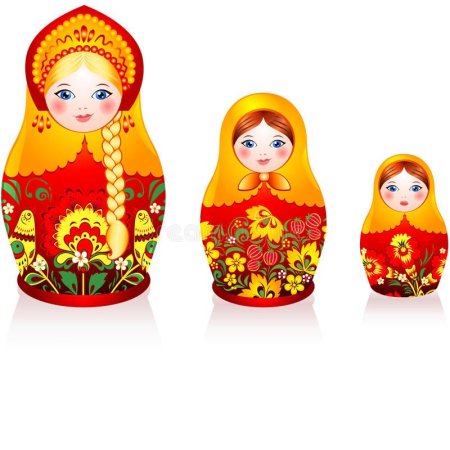 Матрешки в разных платочках