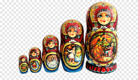 Матрешка на прозрачном фоне