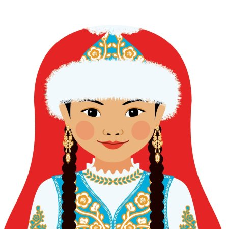 Казахская девушка вектор