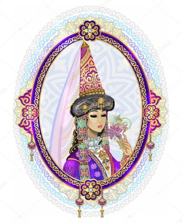 Вектор казах девушка