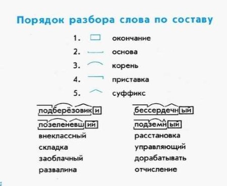 Заросло разбор слова по составу