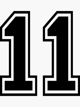 Цифра 11 на черном фоне