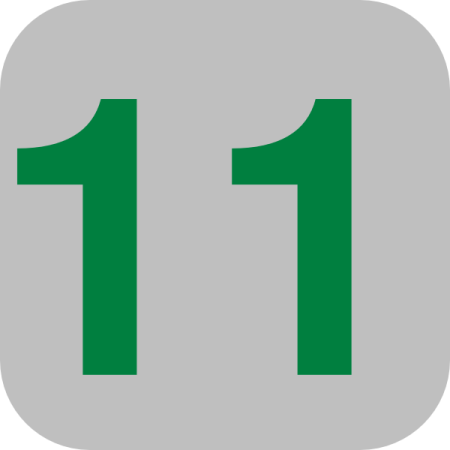 Цифра 11 наклейка