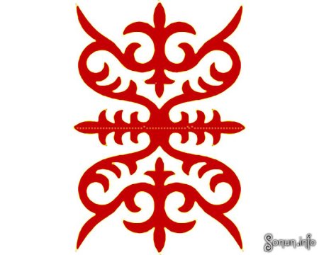 Беркут с кыргызским орнаментом