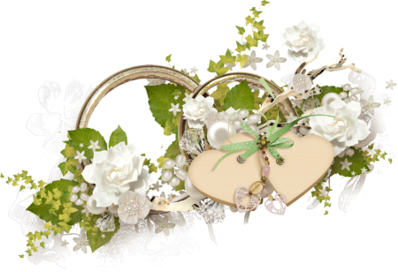 Свадебные атрибуты на прозрачном фоне