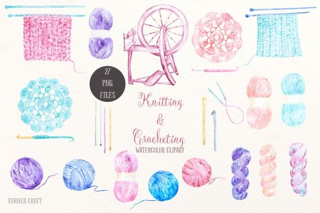Акварельные иллюстрации Knitting
