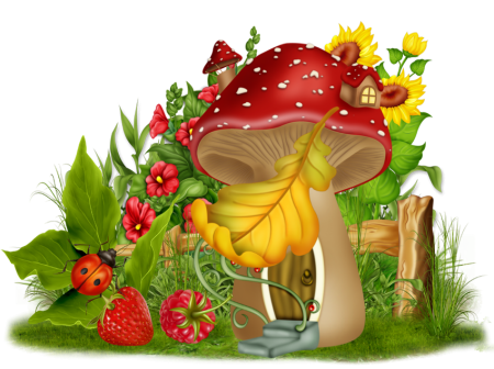 Сказочная Поляна с грибами