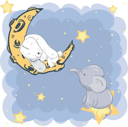 Спящий зайчик на Луне