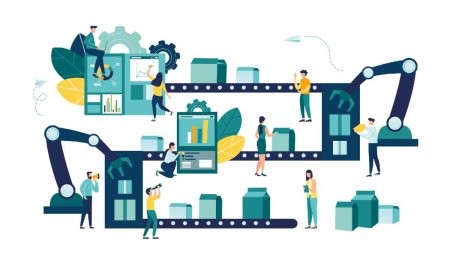 Работы на производстве иллюстрация