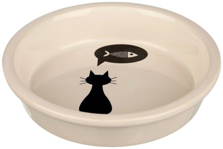 №1 миска керам. Цветная "черный кот" 15,0*2,5см мкр194