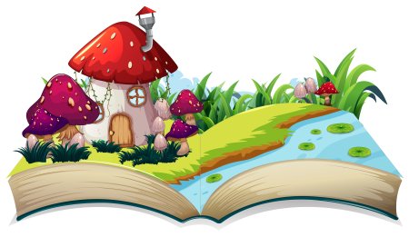 Книга сказок на прозрачном фоне