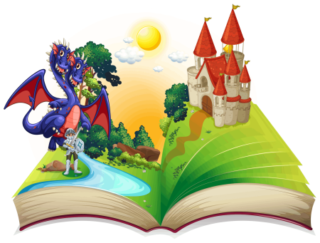 Книга сказок на прозрачном фоне