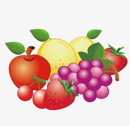 Фрукты ягоды мультяшная
