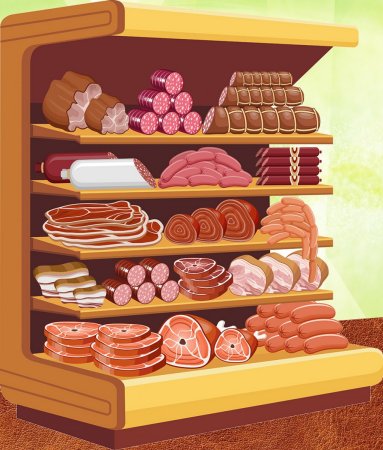 Полки с продуктами для детей