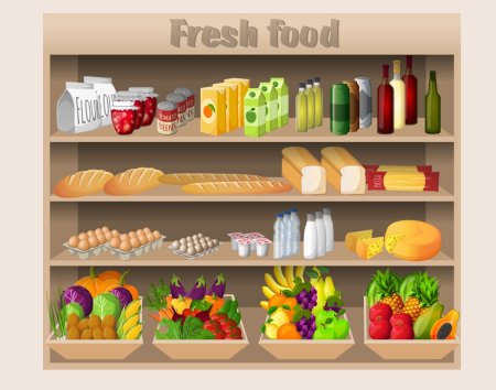 Прилавок с продуктами для детей