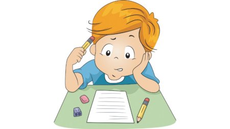 Ученик думает на прозрачном фоне