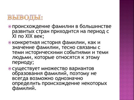 Происхождение фамилии
