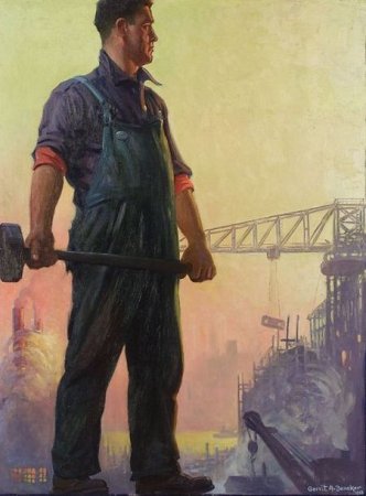 Владимир Серов. Строительница, 1964