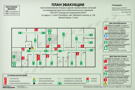 План эвакуации больницы 1 этаж