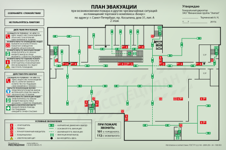 План эвакуации при пожаре одноэтажного здания