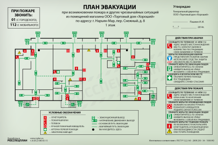 План пожарной эвакуации магазина