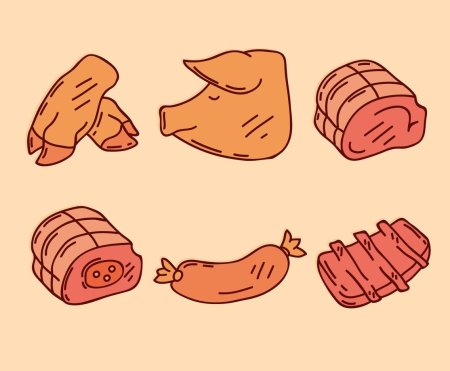 Мясо нарисованное