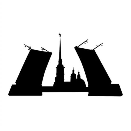 Петропавловская крепость силуэт вектор