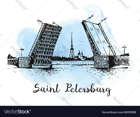 Разводные мосты в Санкт-Петербурге вектор