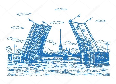 Дворцовый мост СПБ вектор