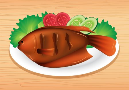 Рыбное блюдо рисунок