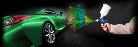 Покраска авто на белом фоне