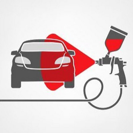 Покраска авто на белом фоне