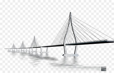 Вантовый мост силуэт