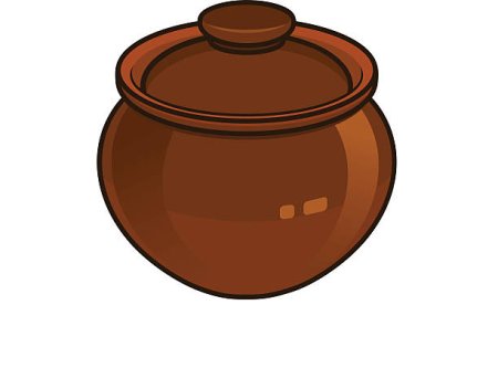 Горшочек каши на прозрачном фоне