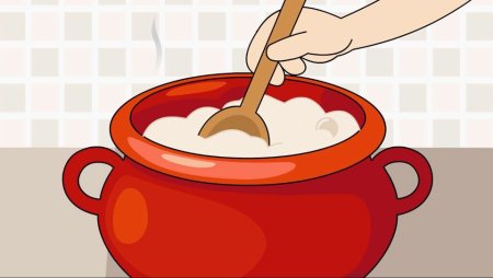 Кастрюля с кашей для детей