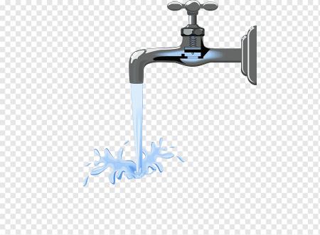 Кран с водой без фона