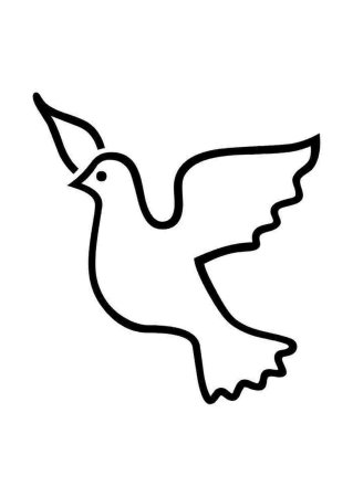 Голубь мира раскраска для детей