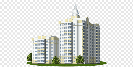 Многоквартирный дом на белом фоне