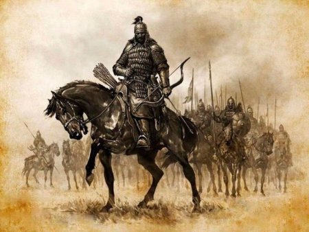 Татаро-монгольский всадник силуэт