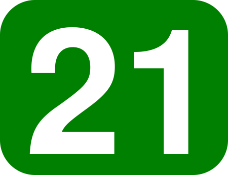 Цифра 21 на черном фоне