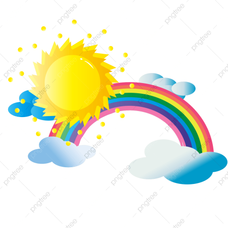 Радуга и солнце вектор