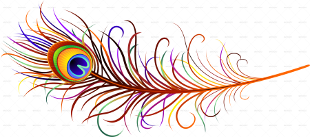 Перо Жар птицы на прозрачном фоне