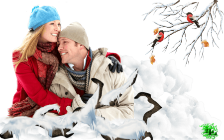 Пара в зимней одежде