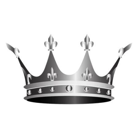 Серебряная корона на прозрачном фоне