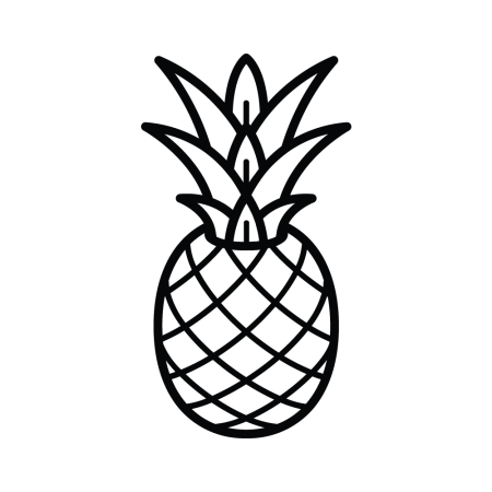 Ананас раскраска для детей